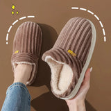 Evshine Women Fur Plush Slippers Men Winter Furry Fashion Warm Ankles Plush Cozy Slides For Home Indoor Soft Sole Cotton Shoes