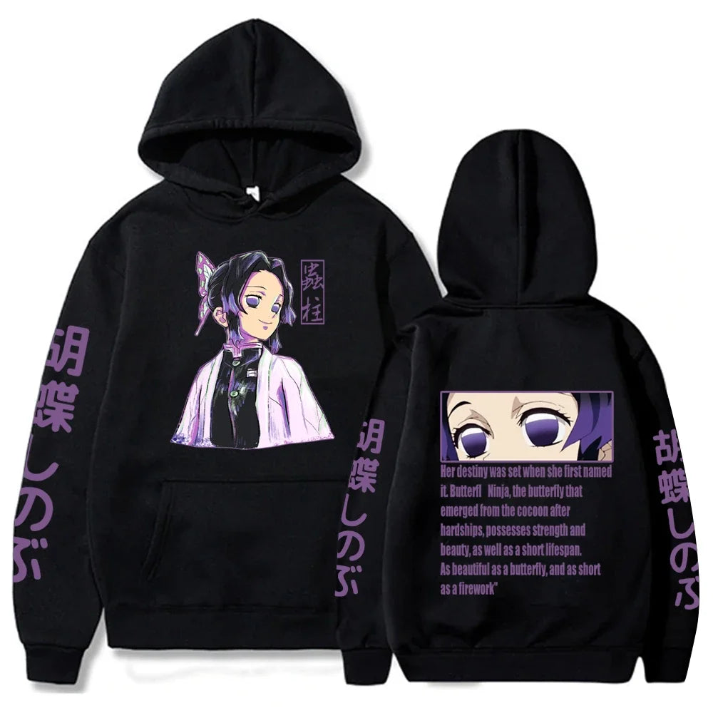 Harajuku Demon Slayer Plus Size Hoodie Kamado Nezuko Graphic Print Women Sweatshirts Long Sleeve Fashion Female Streetwear