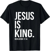 Christian Jesus Is King Design Crown T-Shirt Street Casual Couple Clothes  T Shirts for Men  Camisetas