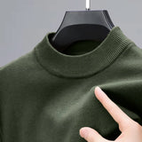 Half Turtleneck Knitwear Sweater New Autumn/Winter Mock Neck Sweatshirts Solid Color Pullovers Man Brand Casual Mens Clothing