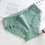 Lingerie Underwear Women Bow New Lace Panties Briefs Low Waist Solid Color Girls Cotton Femal Ropa Interior Femenina K019