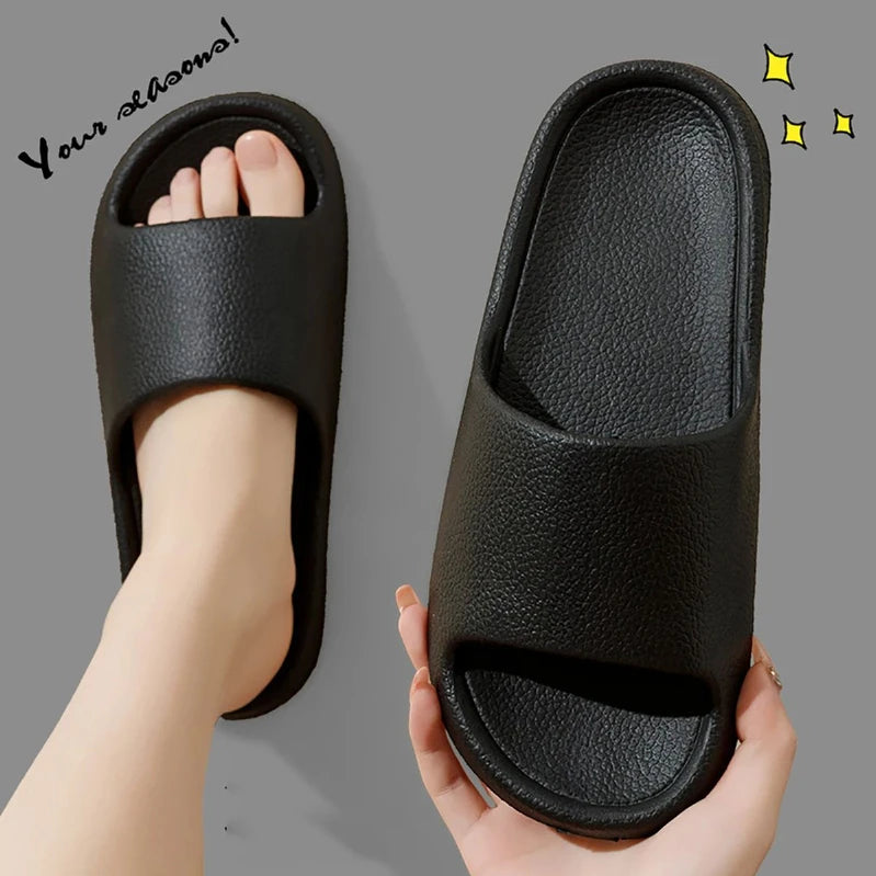 Thick Platform Bathroom Home Slippers Women Fashion Soft Sole EVA Indoor Slides Men sandals Summer Non-slip Flip Flops