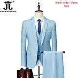 ( Jacket+Vest+Pants ) Formal Business Office Men's Suits Groom Wedding Dress Party Dress Solid colour Suit