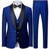 New Costume Clothing Luxury Party Stage Men's Suit Groomsmen Regular Fit Tuxedo 3 Peice Set Jacket+Trousers+Vest Blazers Pants