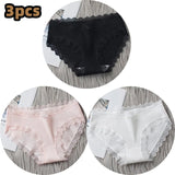 Lingerie Underwear Women Bow New Lace Panties Briefs Low Waist Solid Color Girls Cotton Femal Ropa Interior Femenina K019