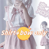 Kawaii Women Shirts Lolita Y2K Cute Japanese Style Blouse Elegant Long Sleeve Sweet Tops Casual Office Ladies Aesthetic Shirt