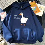 Peace Was Never An Option Goose Printing Mens Hoodies Cute Casual Pullover Creativity Pocket Warm Pullovers Fashion Male Hoody