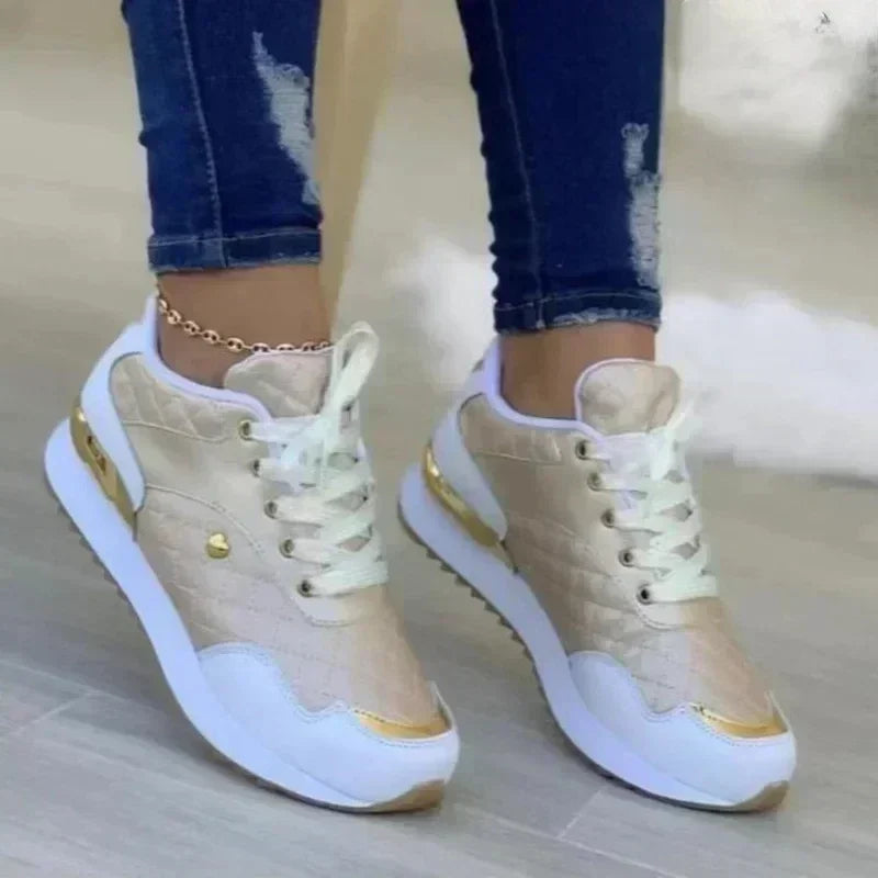 Women's Mesh Sneakers Patchwork Lace Up Flat Shoes for Women Lightweight Female Shoes Classic Versatile Zapatillas De Mujer