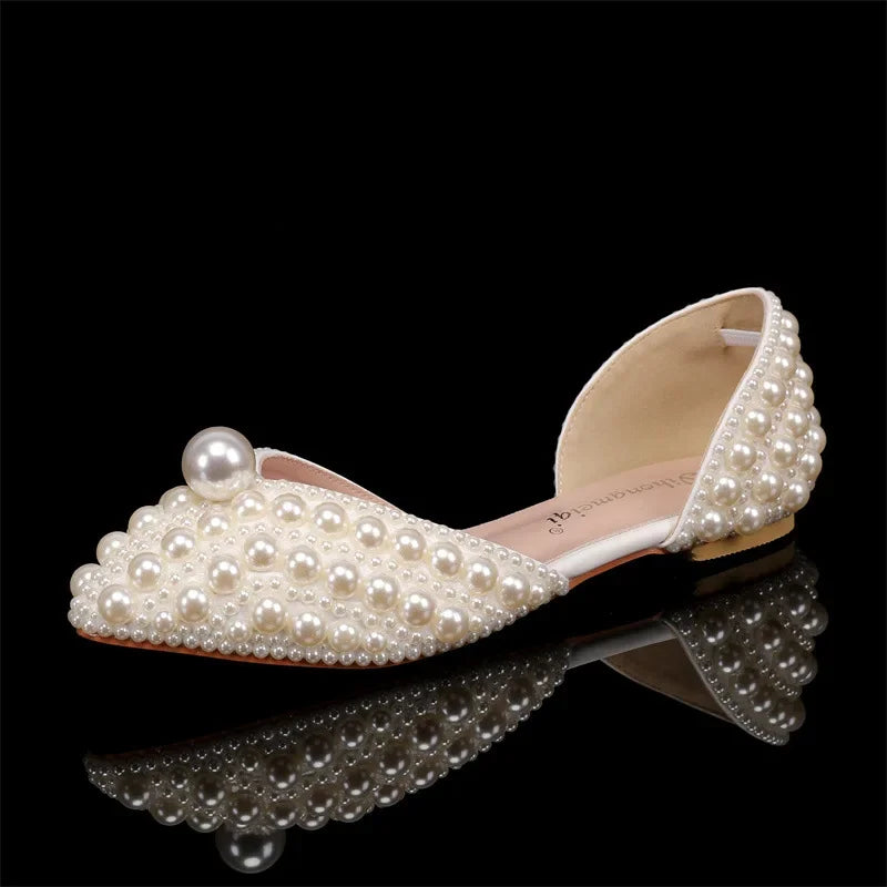 Maogu Women Sandals Fashion High Quality Wedding Shoes Women New Pearls Studs Luxury Peep Toe High Heels Buckle Woman Sandal