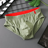 Solid Cotton Briefs Men's Convex Pouch Panties Youth Fasion Lingerie Low Rise Breathable Men's Comfortable Underwear Solid Color