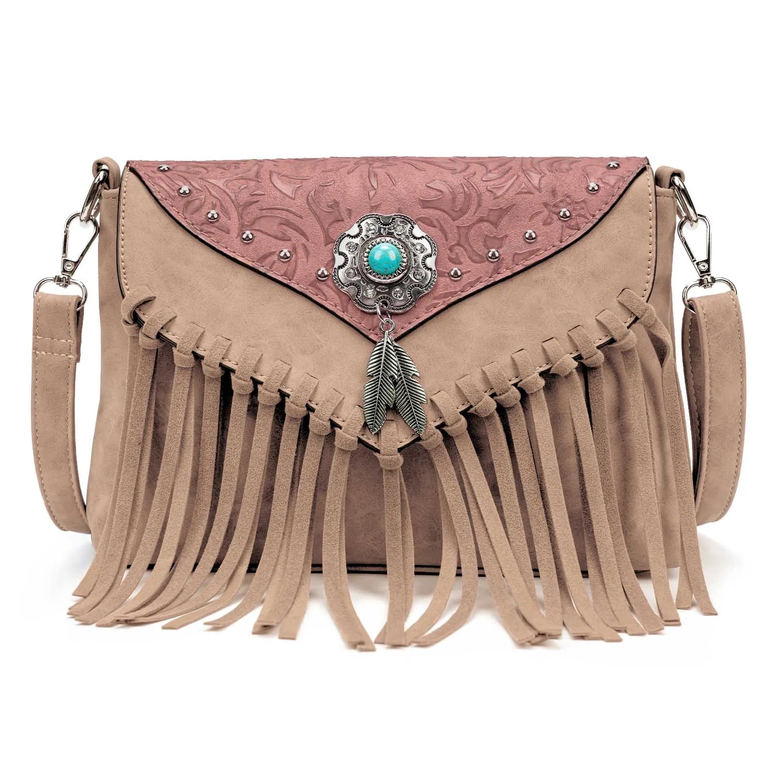 Celela Original Design Shoulder Bag For Women PU Leather Luxury Clutch Designer Handbags Western Purse Fringe Messenger Bag