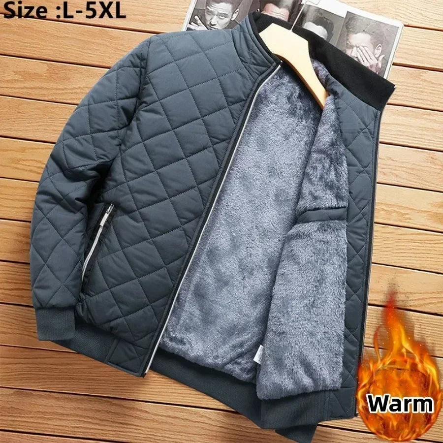 Men's Thick Warm Bomber Jacket Coats Autumn Winter Fleece Lined Casual Jacket for Men Slim Fit Winter Clothing Parkas 5XL