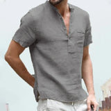 Summer New Men's Short-Sleeved T-shirt Cotton and Linen Led Casual Men's T-shirt Shirt Male  Breathable S-3XL