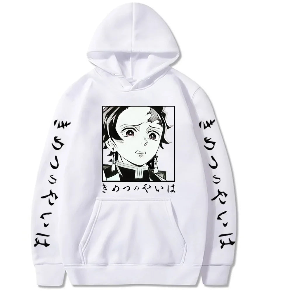 Harajuku Demon Slayer Plus Size Hoodie Kamado Nezuko Graphic Print Women Sweatshirts Long Sleeve Fashion Female Streetwear