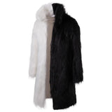 Men's Winter Clothing Imitation Fur Coat Quick Sale Black and White Fashion Personality Casual Men's Long Fur Coat