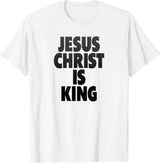 Christian Jesus Is King Design Crown T-Shirt Street Casual Couple Clothes  T Shirts for Men  Camisetas