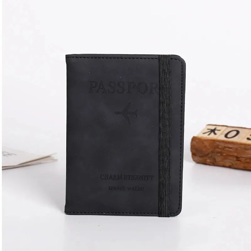 RFID Passport Cover Wallet Holder PU Leather Card Holder Passport Case Travel Essentials for Women Men Family Vacation