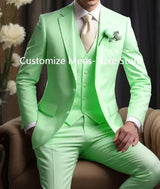 Elegant Wedding Men's Suits  Blazer Slim Fit 3 Pcs Jacket Pants Vest Luxury Costume Homme Formal Party Male Clothing