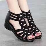 Women‘s Casual Soft Leather Roman Sandals Summer New Designer Soft Sole Outwear Wedge Slippers Fashion Platform Shoes