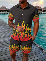 Men's Hawaiian Short-sleeved Shirt And Beach Shorts Set Beach Resort Men's Casual Shirt Summer Everyday Men's Sports Shorts