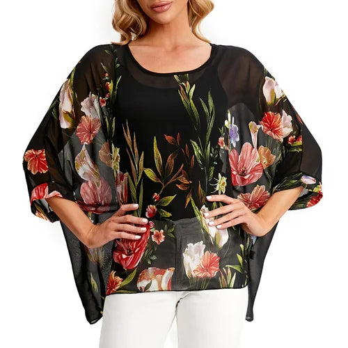 Blouse Plus Size New Batwing Casual Summer Blouse Women Boho Chiffon Shirt Top Shirt Women