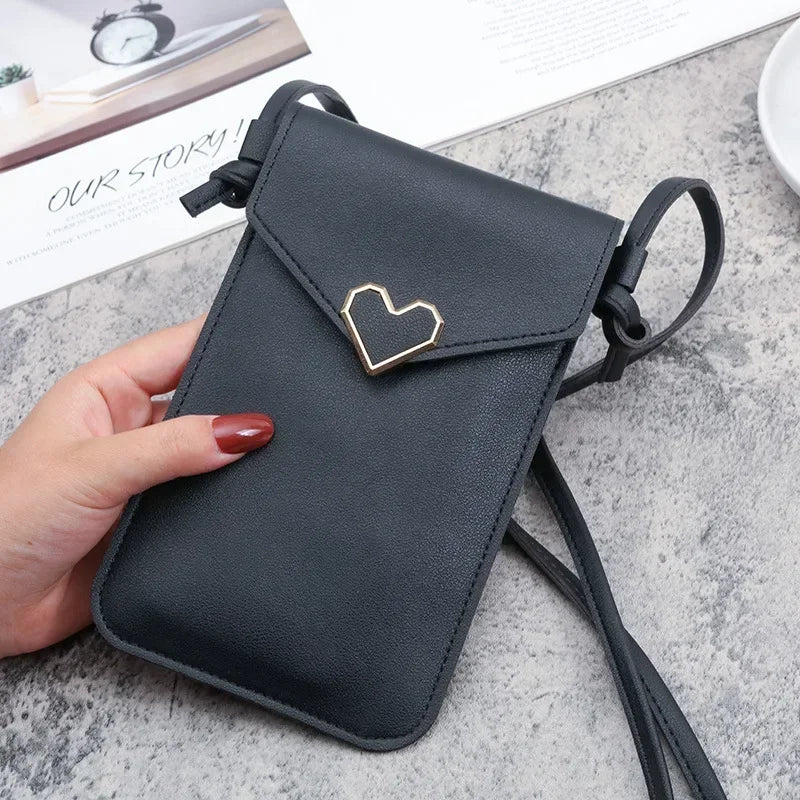 Women Crossbody Shoulder Bags Wallets Touch Screen Cell Phone Purse Soft Leather Strap Handbag for Samsung IPhone Xiaomi Huawei