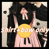 Kawaii Women Shirts Lolita Y2K Cute Japanese Style Blouse Elegant Long Sleeve Sweet Tops Casual Office Ladies Aesthetic Shirt