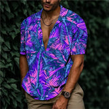 Summer Animal Crane Men Hawaiian Shirt 3d Plant Shirt For Men Flower Print Plus Size Hawaiian Shirts Beach Flower Shirt