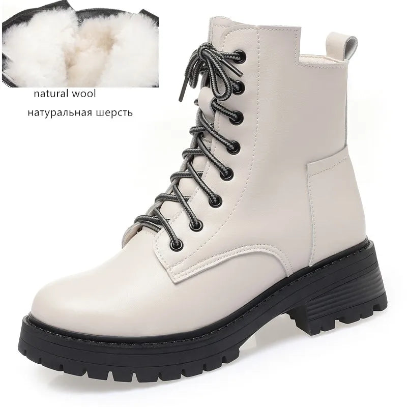 AIYUQI Boots female winter Large Size dropshipping Non-slip Women's Snow Boots Genuine Leather Warm Women Ankle Boots