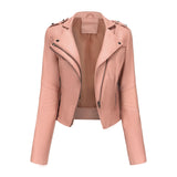 Leather coat  spring women leather jacket slim motorcycle clothing  Zipper fashion jackets and coats black high-quality clothing