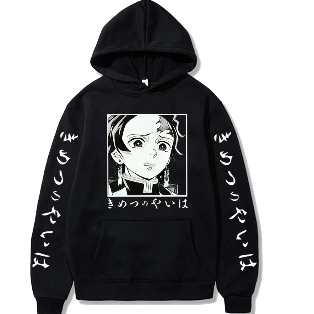 Harajuku Demon Slayer Plus Size Hoodie Kamado Nezuko Graphic Print Women Sweatshirts Long Sleeve Fashion Female Streetwear