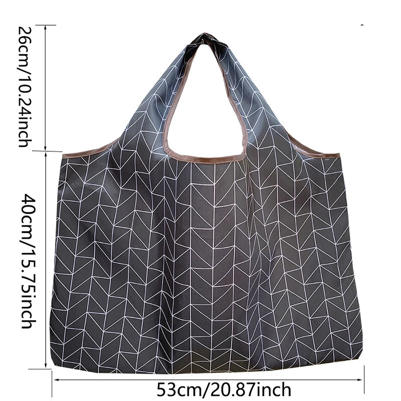 Big Size Thick Nylon Large Tote ECO Reusable Polyester Portable Shoulder Women's Handbags Folding Pouch Shopping Bag Foldable