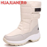 Waterproof Boots Women Winter Shoes Platform Boots WithThick Fur Mid-Calf Snow Boots  Fashion Wedge Botas Mujer Shoes Woman