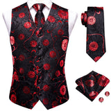 Wedding Purple Silk Men Vest Paisley Slim Fit Necktie Hankerchief Cufflinks Sets Male Sleeveless V-Neck Waistcoat Party Hi-Tie