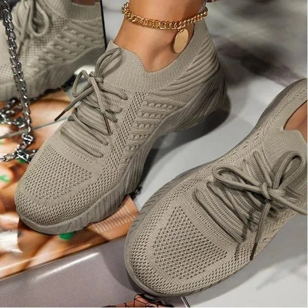 Mesh Breathable Women Casual Sneakers Lace-up Vulcanized Shoes Ladies Platform Sneakers Female Shoes Plus Size Zapatos De Mujer