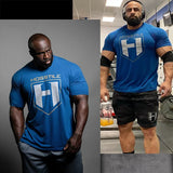 HOSSTILE Short Sleeved Fitness American Loose Muscle Tough Guy Top Breathable Sports Arnold Classic T-shirt