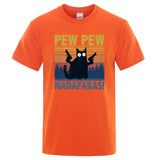 Pew Pew Madafakas Tshirt Men Short Sleeve Novelty Funny Cat T Shirt Cotton Oversize Tops Shirts Tee T-Shirt Crew Neck Streetwear