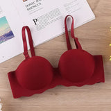 Sexy Bras Push Up Seamless Underwear for Women Solid Color Wireless Lingerie One-pieces Gather Convertible Straps Brassiere