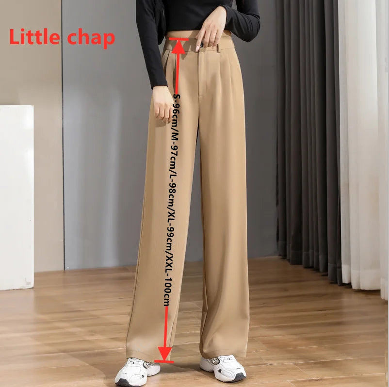 Women's Loose Spring Summer New High Waist Wide Legs Slim Casual Trousers Korean Fashion Trend Female Suit Straight Pants