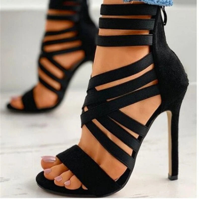 New Summer Women's Shoes Sexy Open Toe Gladiator Shoes Women's High Heels Dress Party Wedding High Heels Sandals