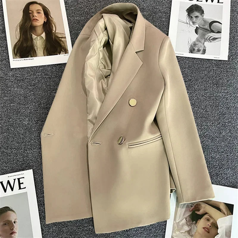 Spring Autumn Solid Color Suit Elegant Korean Casual Women's Blazers New Fashion Luxury Female Coats Splice Office Lady Clothes