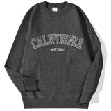 Korean Trend Woman Sweatshirts California West Coast Print Female hoodie Long Sleeves O-neck Pullovers Sporty and Rich Clothing