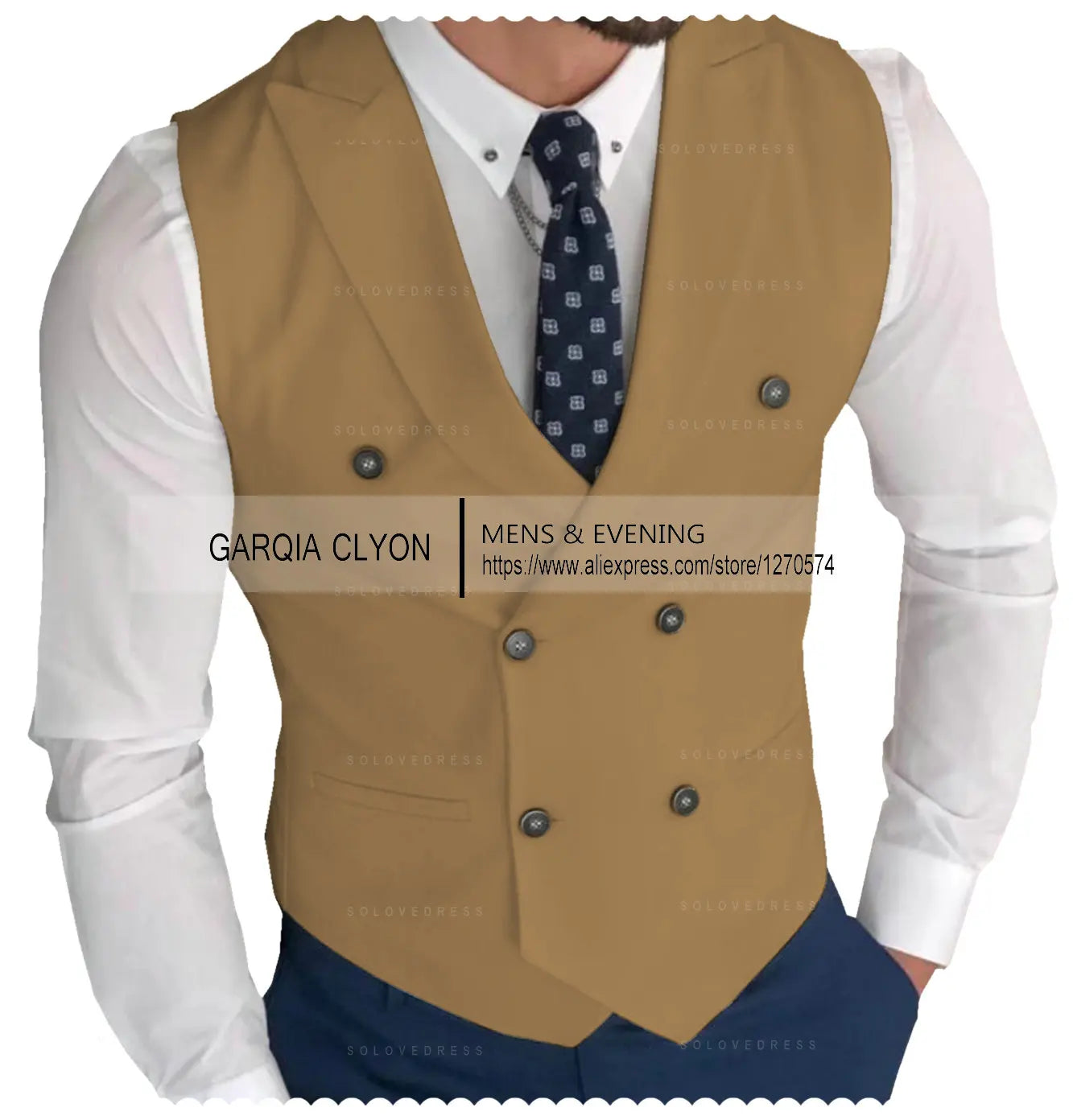 Men's Classic Double Breasted Suit Vest White Notch Lapel Waistcoat for Groomsmen for Wedding