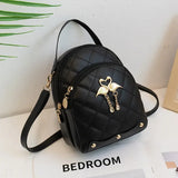 Mini Backpack for Women Swan Hanging Embroidery Small Backpack Purse Girls Leather Bookbag Ladies Satchel Bags Women's HandBag