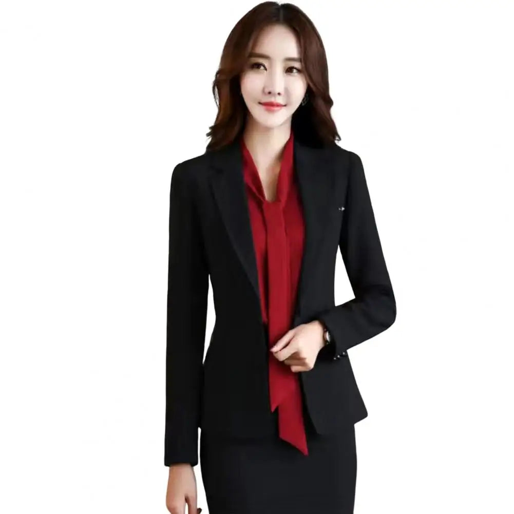 Solid Color Thin Blazer Women New Long Sleeve Spring And Summer Slim Short Suit Jacket One Buckle Blousers White