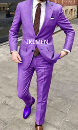 Men's Suit   Handsome Casual 2 Piece Suit For Men Wedding Tuxedos Notched Lapel Groomsmen  Business  Prom Blazer