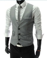 New Arrival Dress Vests For Men Slim Fit Mens Suit Vest Male Waistcoat Gilet Homme Casual Sleeveless Formal Business Jacket