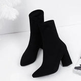 Thick Heel Women Short Boots Fashion Slimming Ankle Booties classic Style Autumn Winter Female Pointed Toe Women Boots