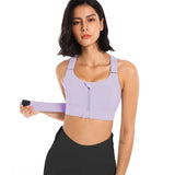 Front Zipper Sports Bras Yoga Vest Active Bras Women Large Size Adjustable Strap Shockproof Gym Fitness Athletic Brassiere Top