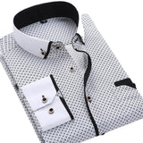 Floral Button Down Men Shirt Brand Male High-Quality Long Sleeve Shirts Casual Slim Fit Black Man Clothes Dress Shirts